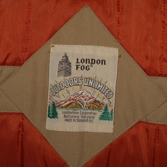 London fog string lined hooded military brown jacket M - Picture 14 of 16